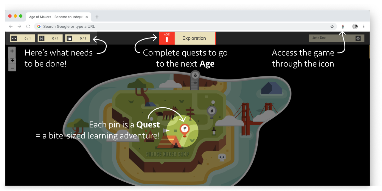Demo of the Age of Makers Game Quests